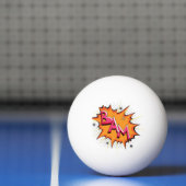 ポップアートの漫画Bam! 卓球ボール (ネット)