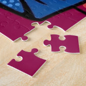 ポップアートの犬が楽器を演奏するレトロコミック ジグソーパズル (側面)