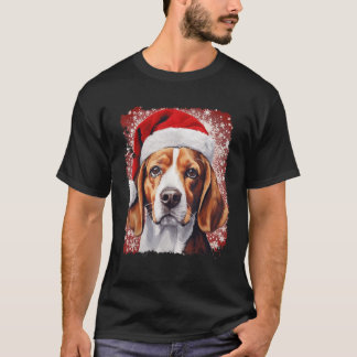 ポップアートの犬 ビーグル クリスマス Tシャツ