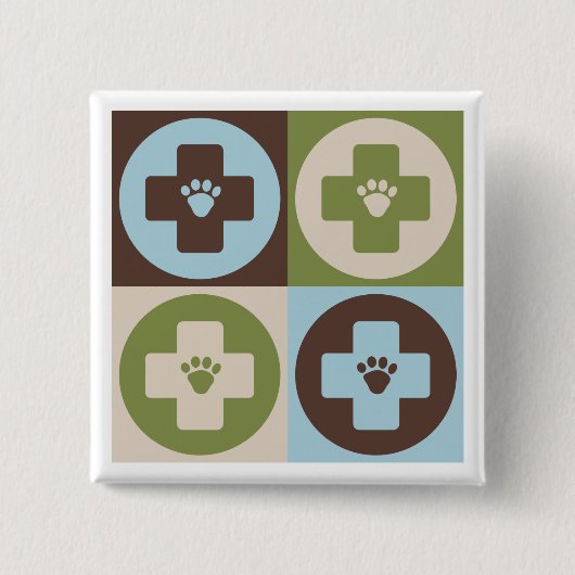 ポップアートの獣医学 缶バッジ (正面)