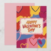 ポップアートの画家らしいバレンタインデーのポストカード シーズンカード (正面/裏面)