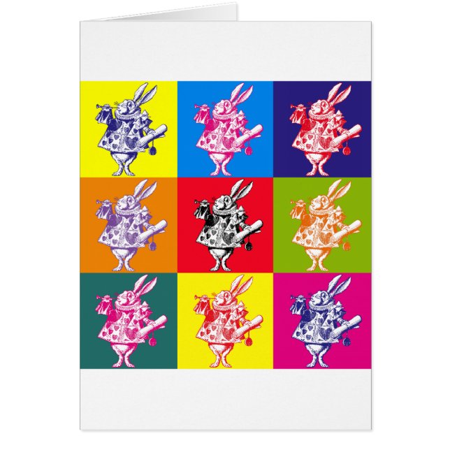 ポップアートの白のウサギ (正面)