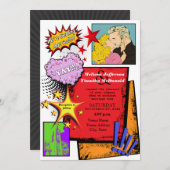 ポップアートの結婚式招待状2 招待状 (正面/裏面)