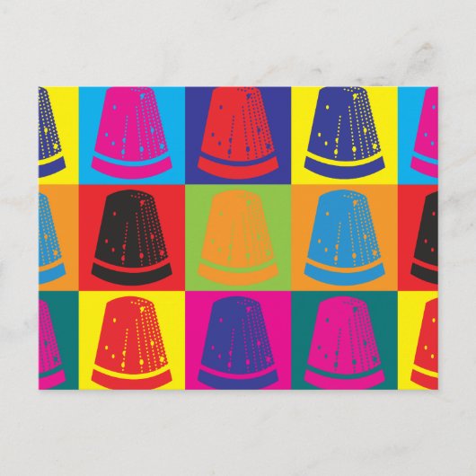 ポップアートの縫物 ポストカード (正面)