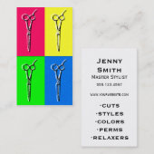 ポップアートの美容師のcosmetologyはピンクを切ります 名刺 (正面/裏面)