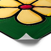 ポップアートの花のグリッドカラフルな壁のアート ポスター (角)