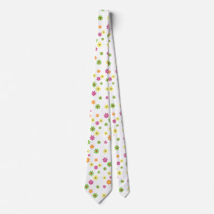 ポップアートの花のシームレスパターン + あなたのイマジネーション ネクタイ