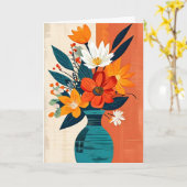 ポップアートの花束 母の日 カード (黄色い花)