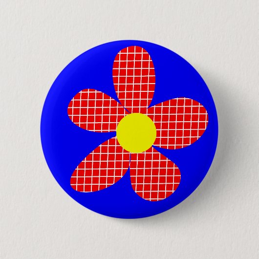 ポップアートの花 缶バッジ (正面)