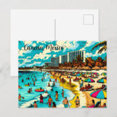 ポップアートの装いのカンクン、メキシコ ポストカード (正面/裏面)