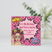 ポップアートの誕生日 招待状 (スタンド正面)