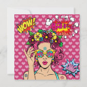 ポップアートの誕生日 招待状 (裏面)