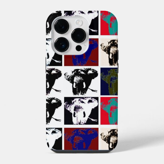 ポップアートの象 iPhoneケース (裏面)