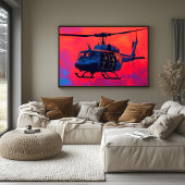 ポップアートの軍用ヘリコプター - 航空シーン ポスター