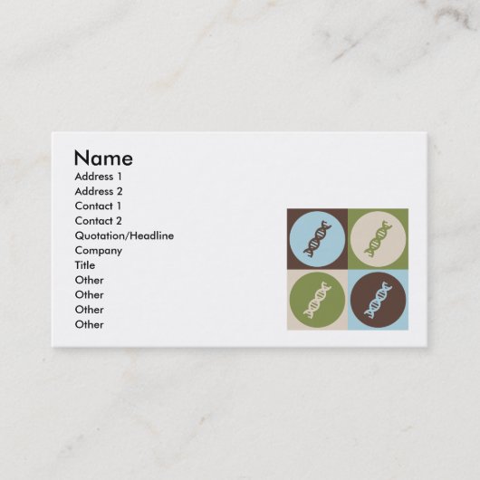 ポップアートの遺伝学 名刺 (正面)