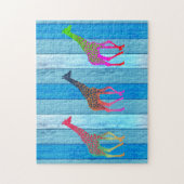 ポップアートの野生のキリンのパズル ジグソーパズル (縦)