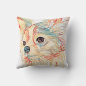 ポップアートの長い髪のチワワの枕 クッション (裏面)