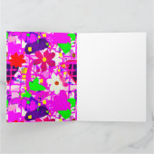 ポップアートの鮮やかな花 サンキューカード (内部)