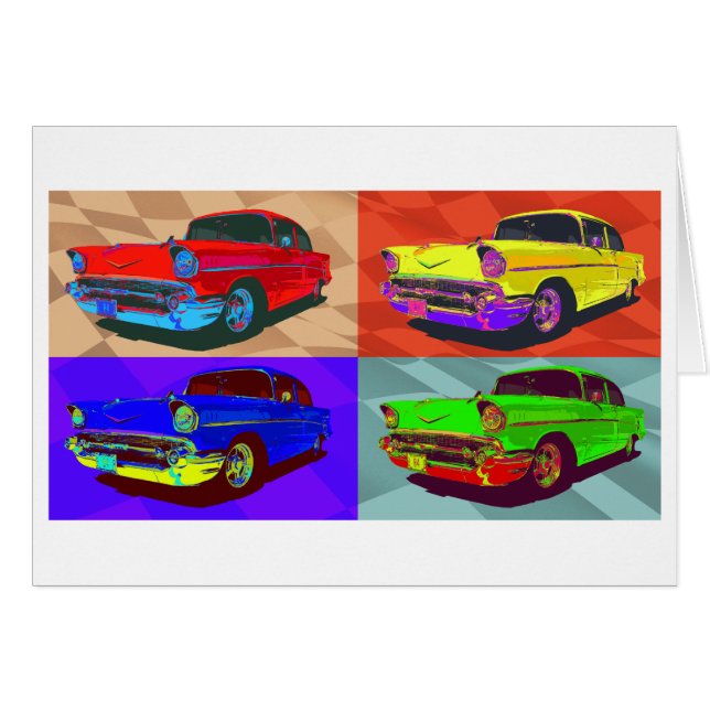 ポップアートのChevy Belairのイラストレーション (正面横)