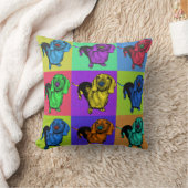 ポップアートのDachsund Doxieは多色刷りのPopartにパネルをはめます クッション (ブランケット)