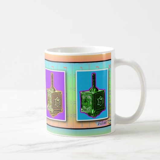 ポップアートのDreidelsのコップかマグ コーヒーマグカップ (右)