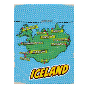 ポップアートイラストのニューヨーク市地図 ポスター