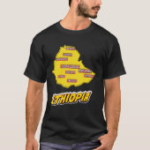 ポップアートイラストエチオピア地図 Tシャツ (正面)
