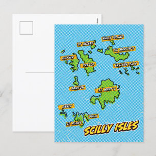 ポップアートイラストシリー諸島地図 シーズンポストカード