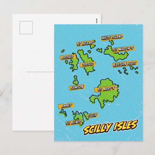 ポップアートイラストシリー諸島地図 シーズンポストカード (正面/裏面)
