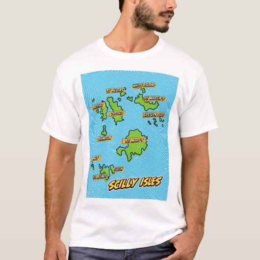 ポップアートイラストシリー諸島地図 Tシャツ (正面)