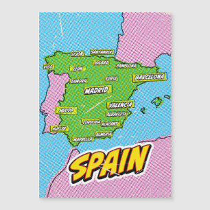 ポップアートイラストスペイン地図