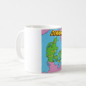 ポップアートイラストデンマーク地図 コーヒーマグカップ (正面左)