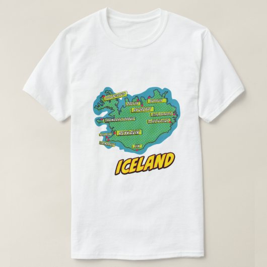 ポップアートイラストニューヨークシティマップ Tシャツ (デザイン正面)
