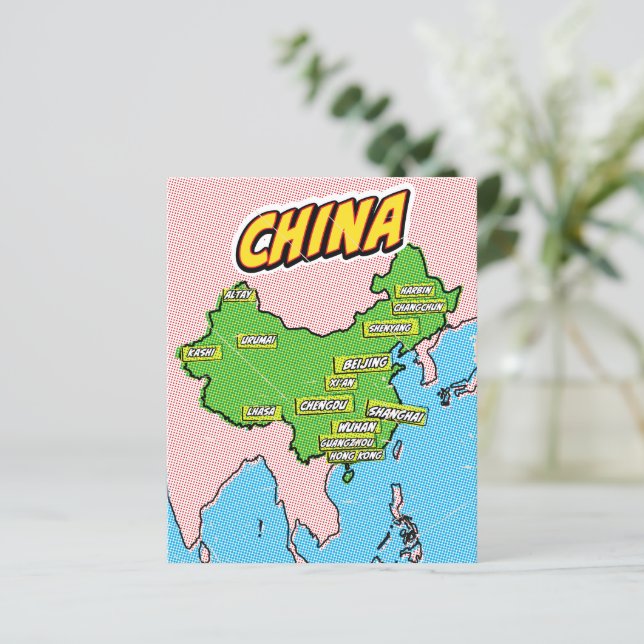 ポップアートイラスト中国地図 (スタンド正面)