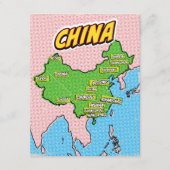 ポップアートイラスト中国地図 エンクロージャーカード (正面)