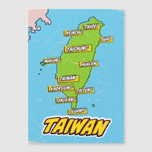 ポップアートイラスト台湾地図 (正面)