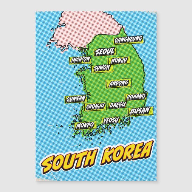 ポップアートイラスト大韓民国地図 (正面)