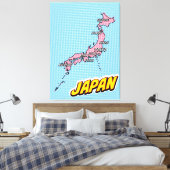 ポップアートイラスト日本地図 キャンバスプリント (インサイチュ (寝室))