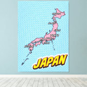 ポップアートイラスト日本地図 キャンバスプリント (インサイチュ (ウッドフロア))