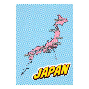 ポップアートイラスト日本地図 フォトプリント