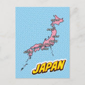 ポップアートイラスト日本地図 ポストカード (正面)