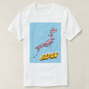 ポップアートイラスト日本地図 Tシャツ