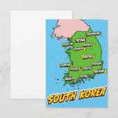 ポップアートイラスト韓国地図 エンクロージャーカード (正面/裏面)