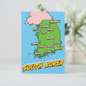 ポップアートイラスト韓国地図 エンクロージャーカード (スタンド正面)