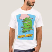 ポップアートイラスト韓国地図 Tシャツ (正面)