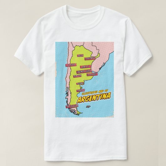 ポップアートイラスト アルゼンチン Tシャツ (デザイン正面)