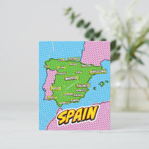 ポップアートイラスト スペイン地図