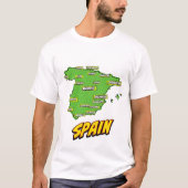 ポップアートイラスト スペイン地図 Tシャツ (正面)