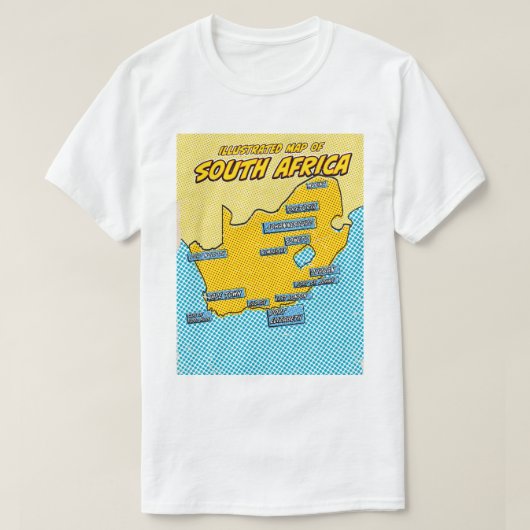 ポップアートイラスト 南アフリカ共和国 Tシャツ (デザイン正面)