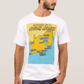 ポップアートイラスト 南アフリカ共和国 Tシャツ (正面)